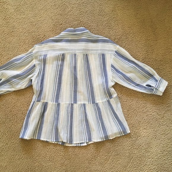 Finn & Grace Striped 3/4 Sleeve Top M NEW - Picture 7 of 7